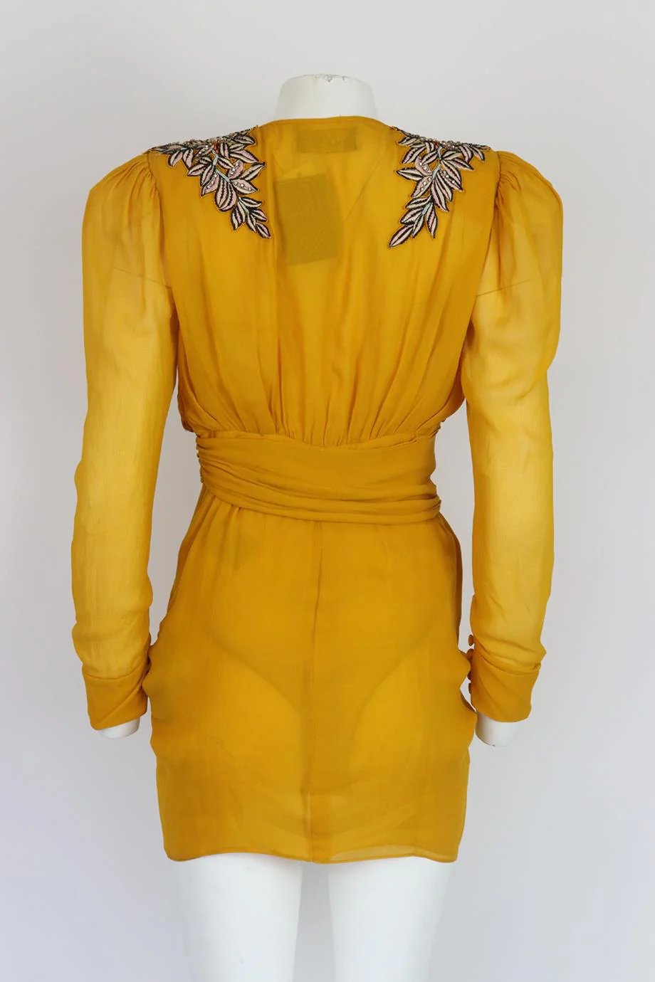 DUNDAS EMBROIDERED CHIFFON MINI DRESS IT 42 UK 10 - Image 4