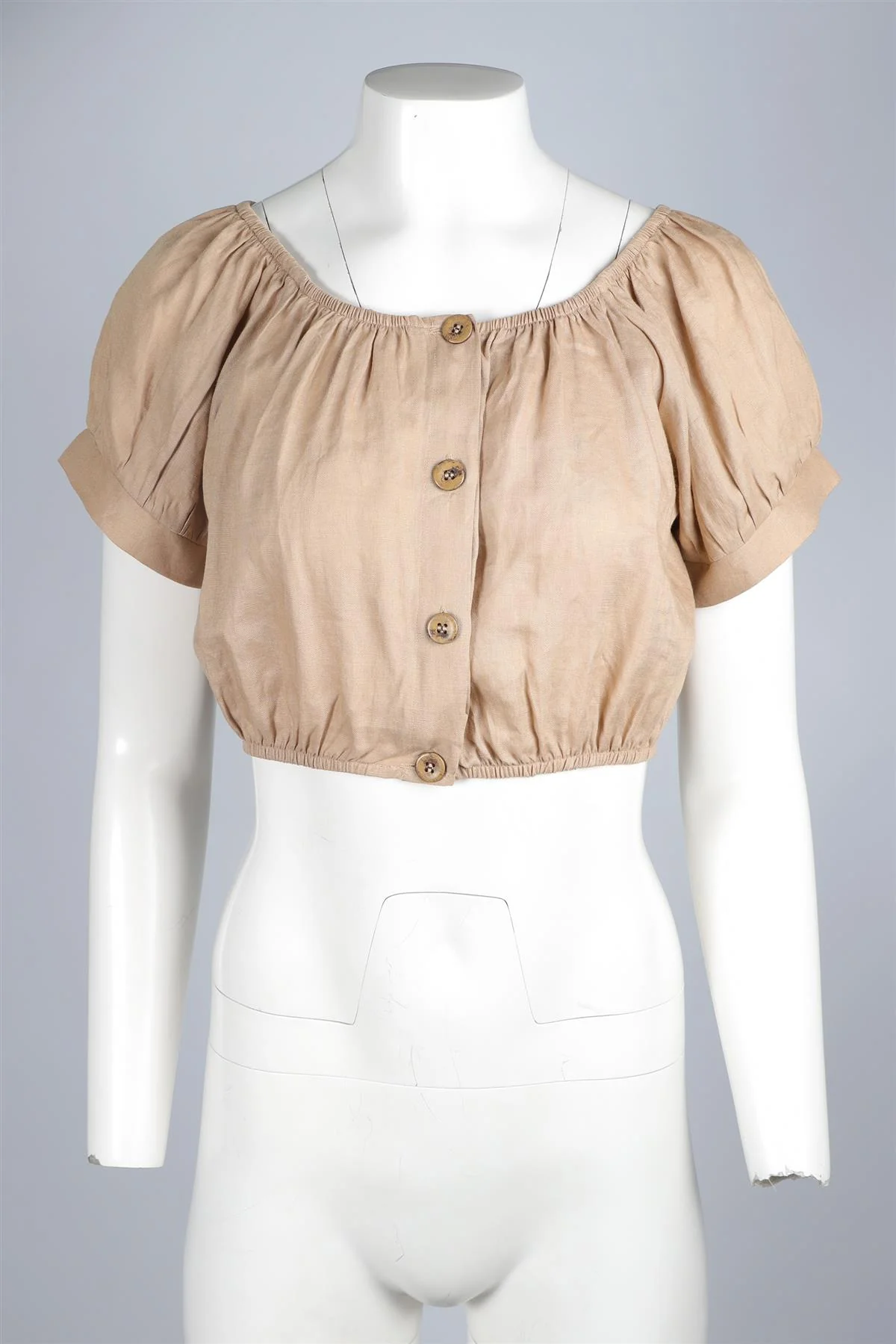 EBERJOY BEIGE LINEN TOP MEDIUM - Image 2