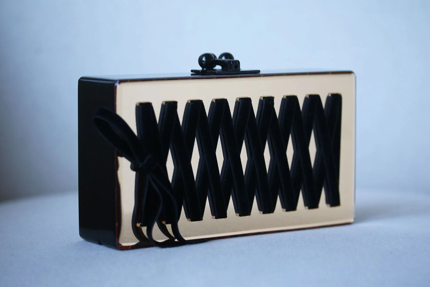 EDIE PARKER JEAN MIRRORED CORSET ACRYLIC BOX CLUTCH - Image 3