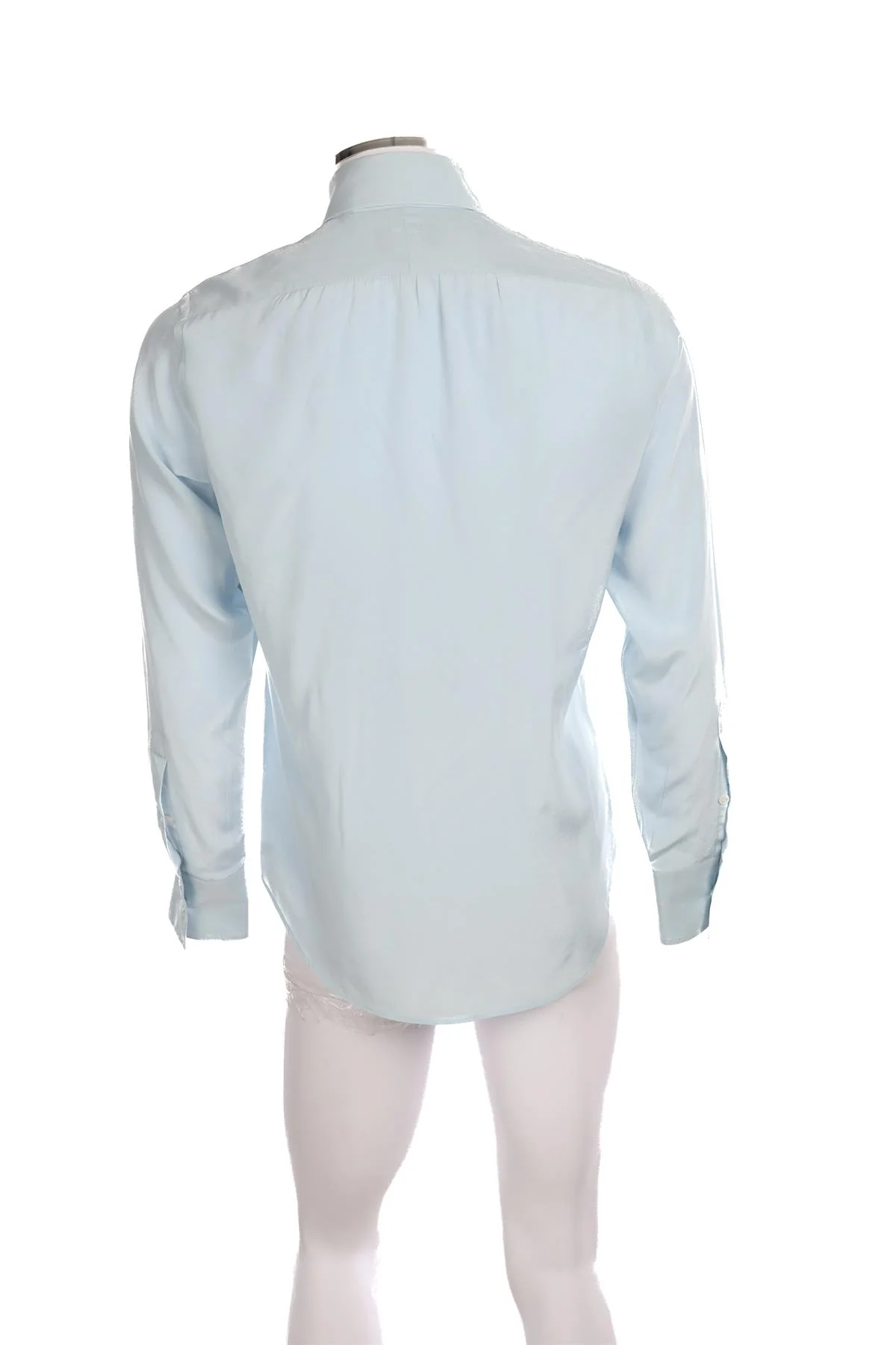 EDWARD SEXTON BLUE MENS SILK SHIRT MEDIUM - Image 4