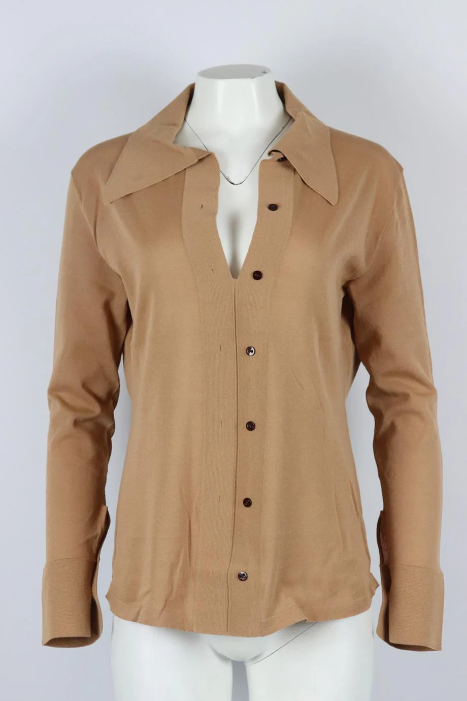 EFTYCHIA STRETCH KNIT COTTON BLEND TOP LARGE - Image 2