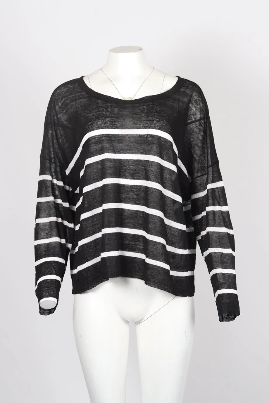 EILEEN FISHER STRIPED LINEN BLEND TOP XLARGE - Image 2