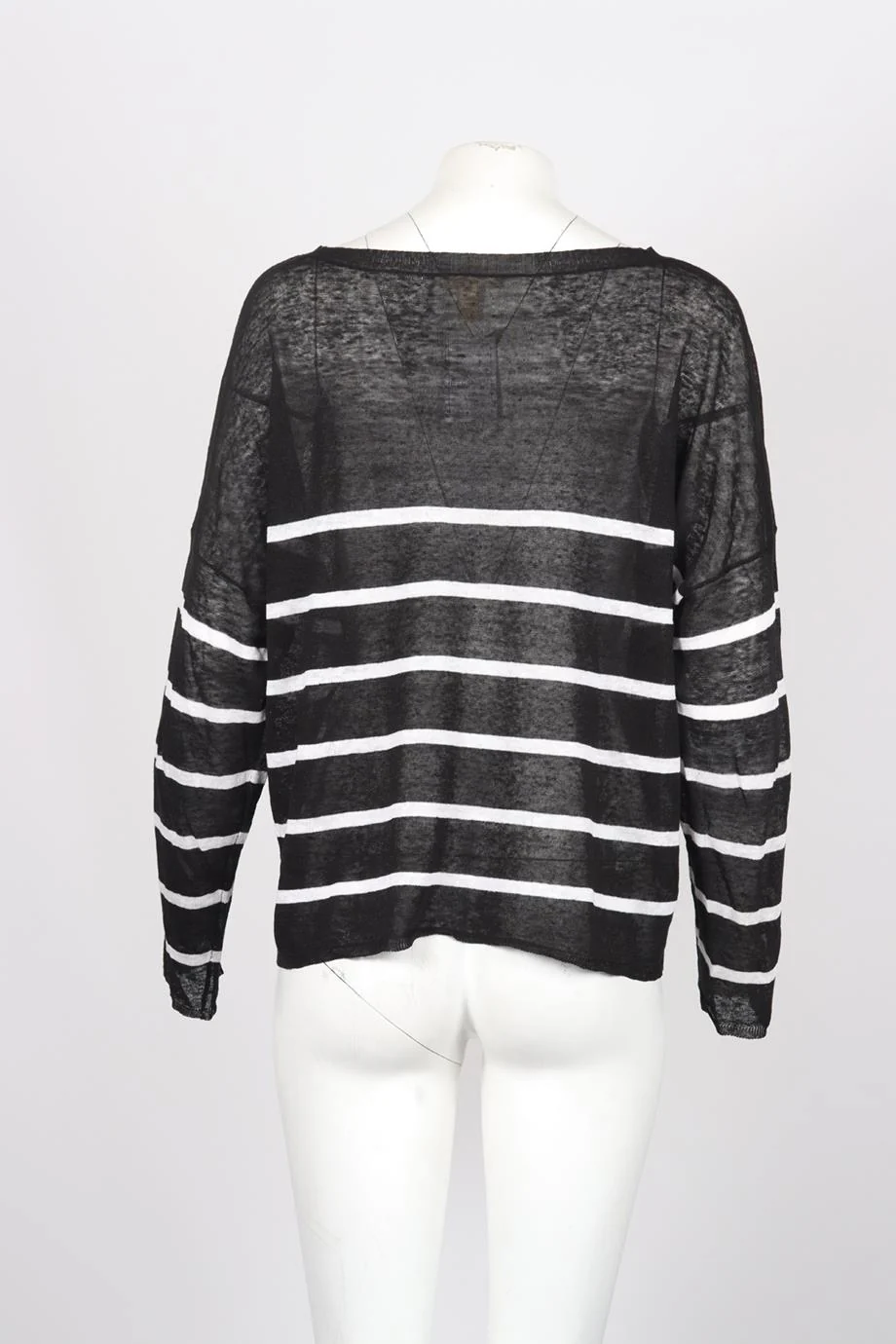 EILEEN FISHER STRIPED LINEN BLEND TOP XLARGE - Image 4