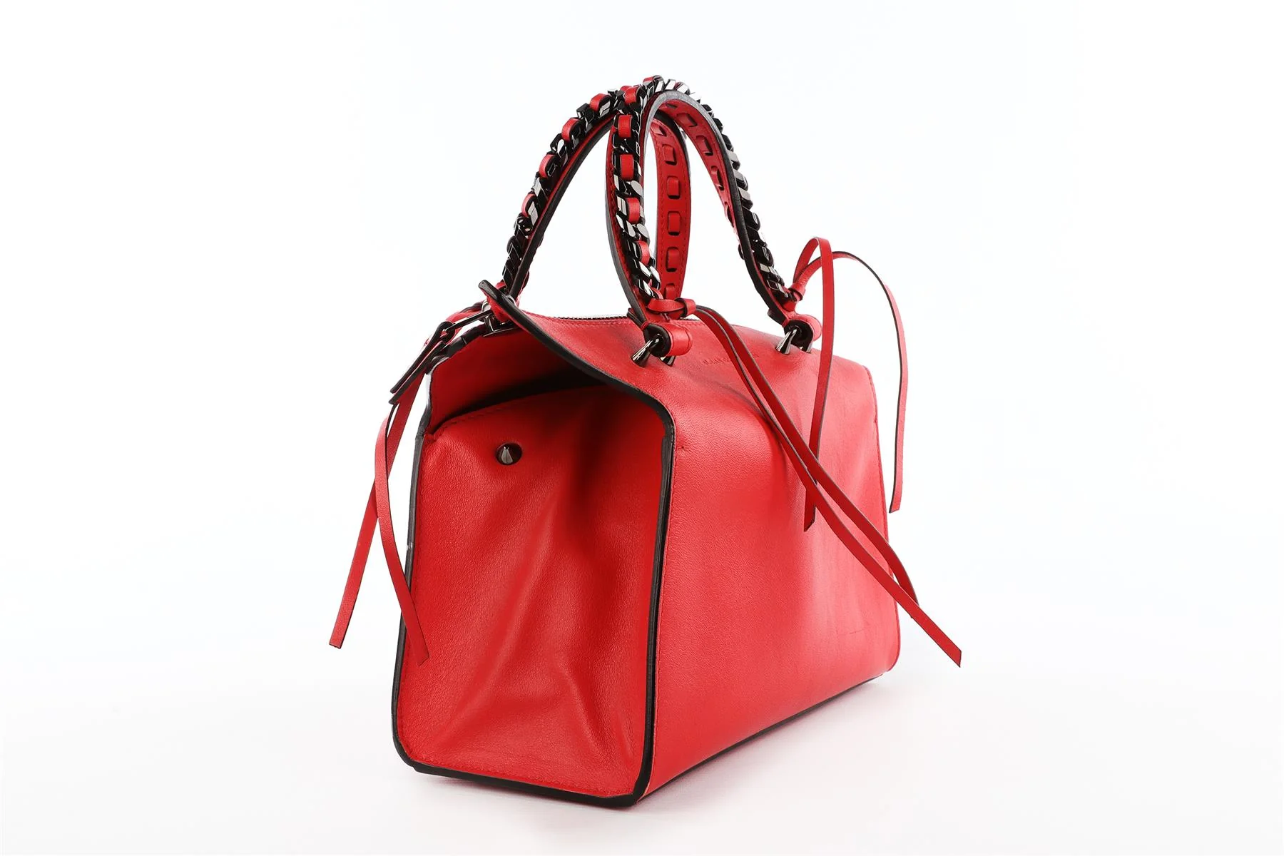 ELENA GHISELLINI RED LEATHER TOTE BAG - Image 4