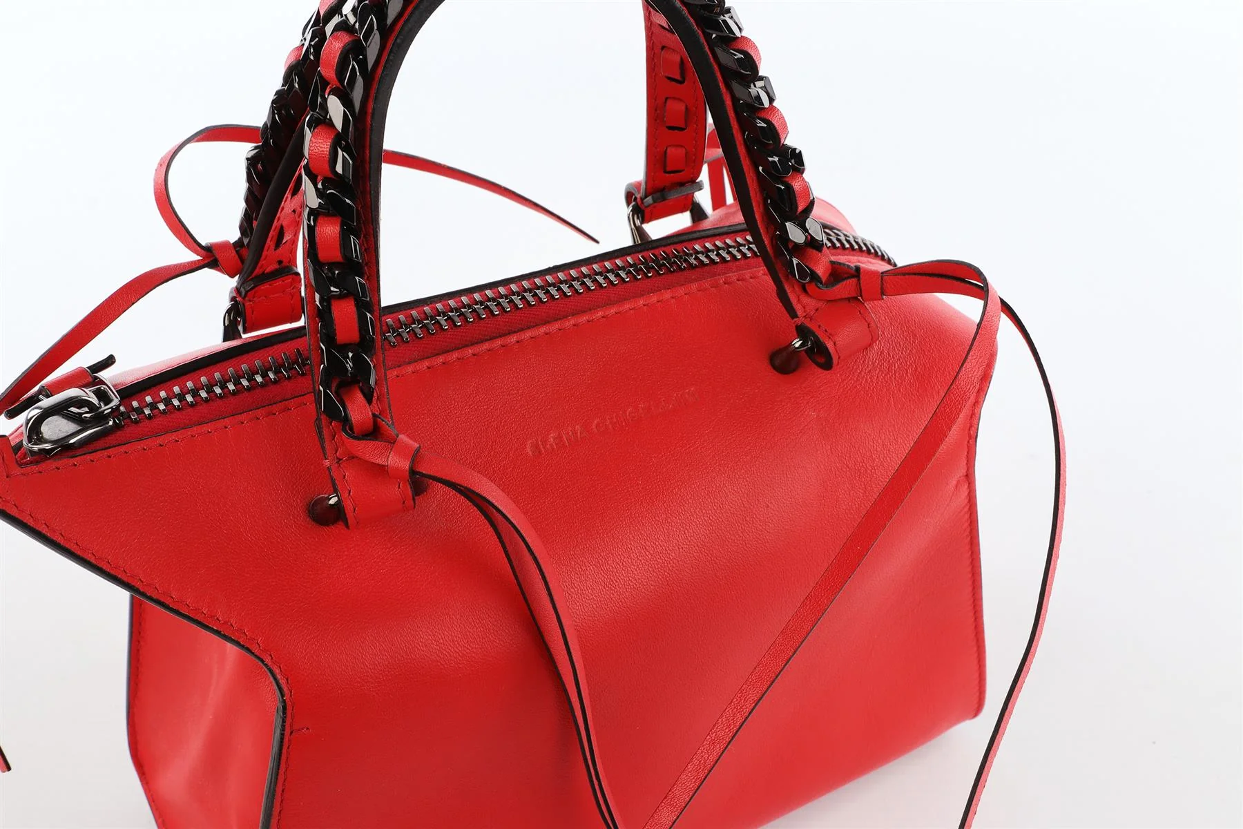 ELENA GHISELLINI RED LEATHER TOTE BAG - Image 9