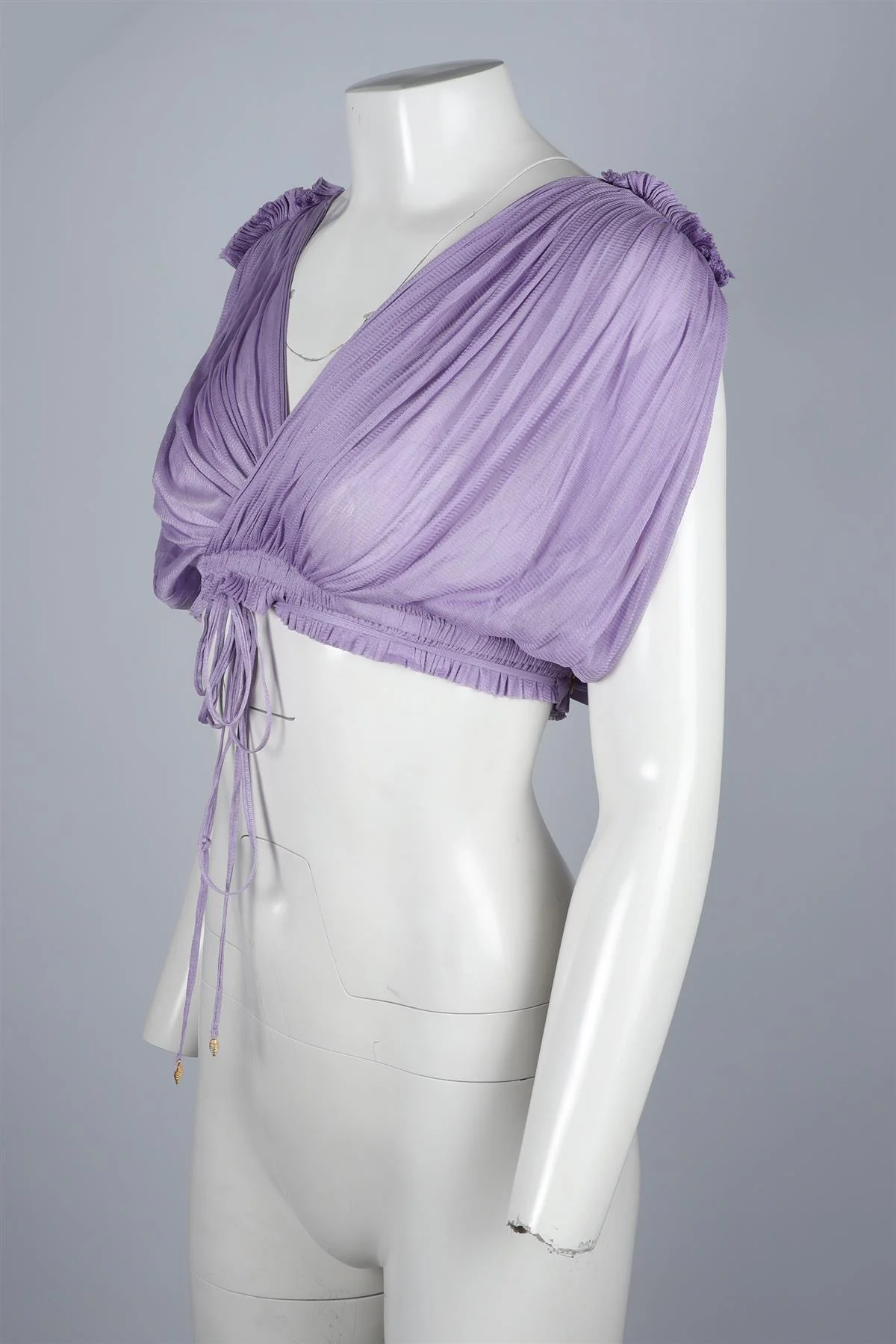 ELENA MAKRI MYKONOS PURPLE SILK TOP ONE SIZE - Image 3
