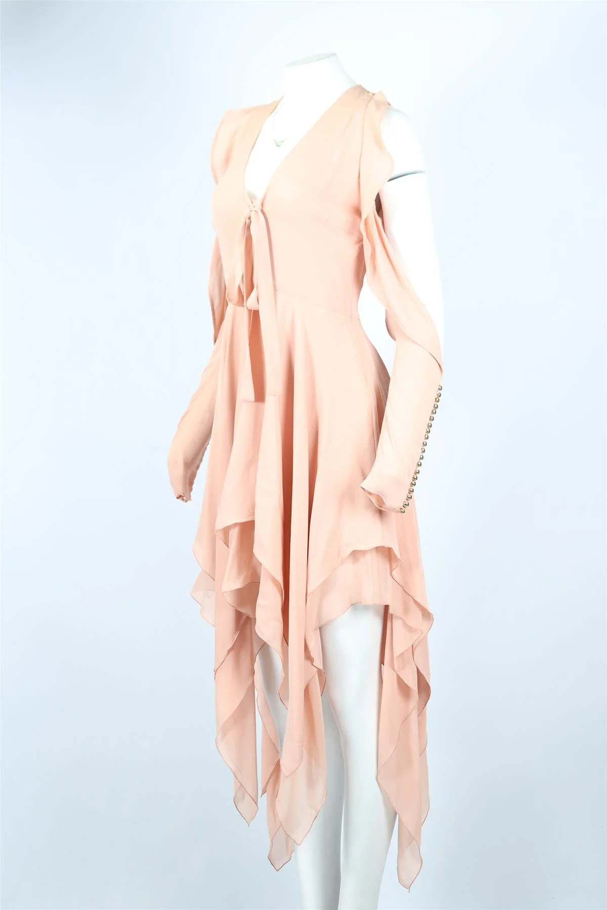 ELIE SAAB BELTED SILK MIDI DRESS FR 38 UK 10 - Image 3