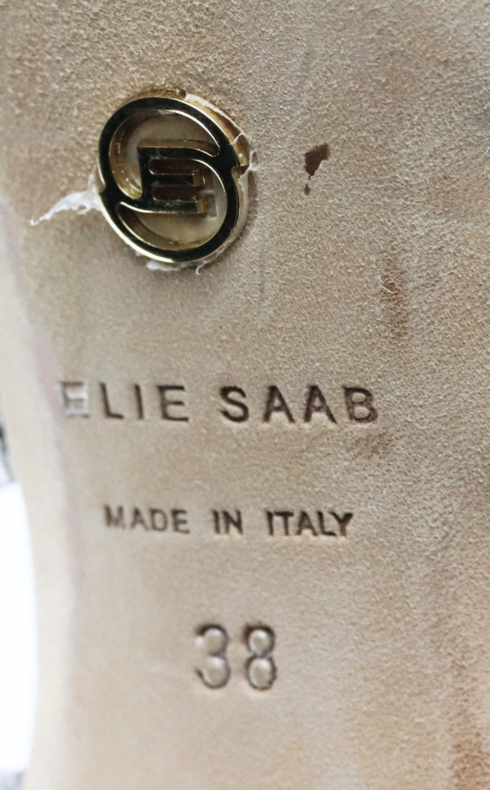 ELIE SAAB STUDDED SNAKE EFFECT LEATHER SANDALS EU 38 UK 5 US 8 - Image 6