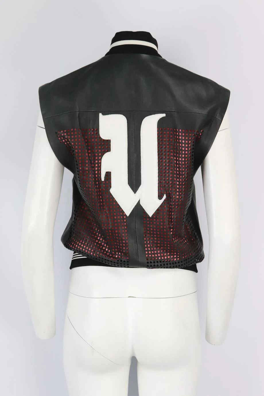 EMANUEL UNGARO PERFORATED LEATHER GILET IT 40 UK 8 - Image 4