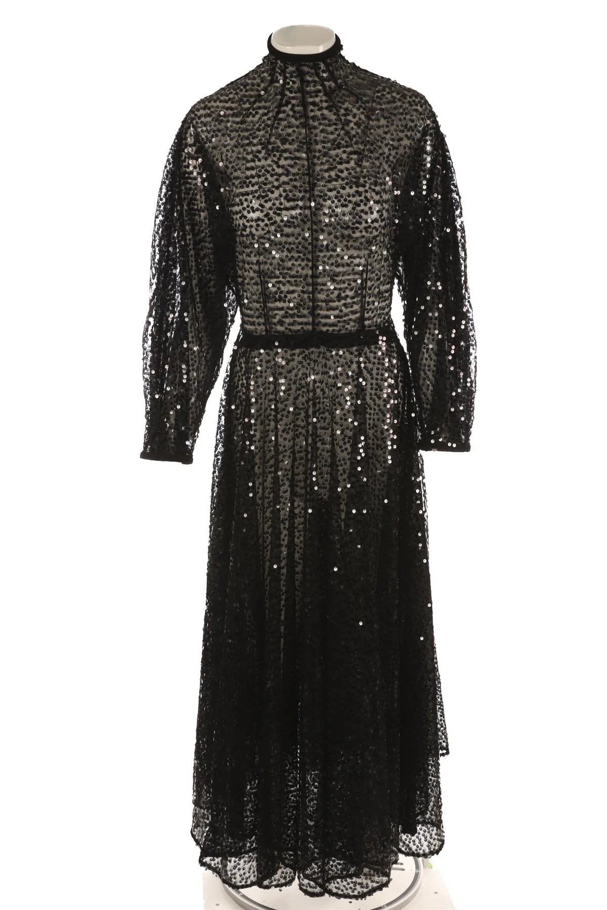 EMILIA WICKSTEAD BLACK SEQUIN MAXI DRESS UK 10 - Image 2