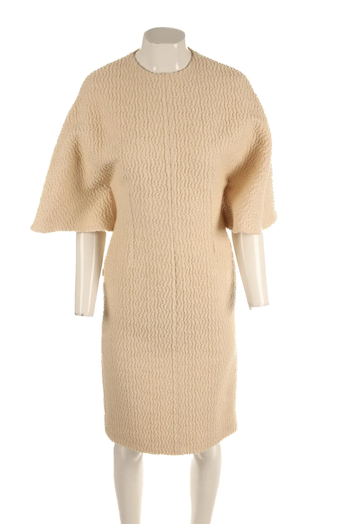 EMILIA WICKSTEAD CREAM WOOL MIDI DRESS UK 10 - Image 2