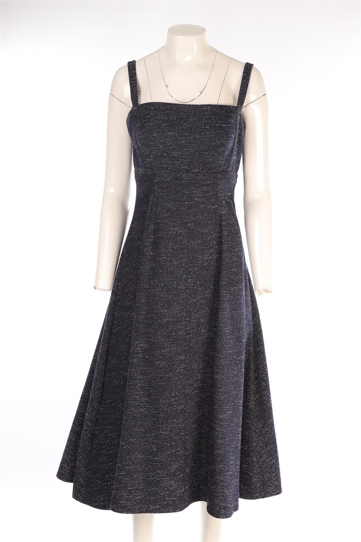 EMILIA WICKSTEAD NAVY COTTON MAXI DRESS UK 10 - Image 2