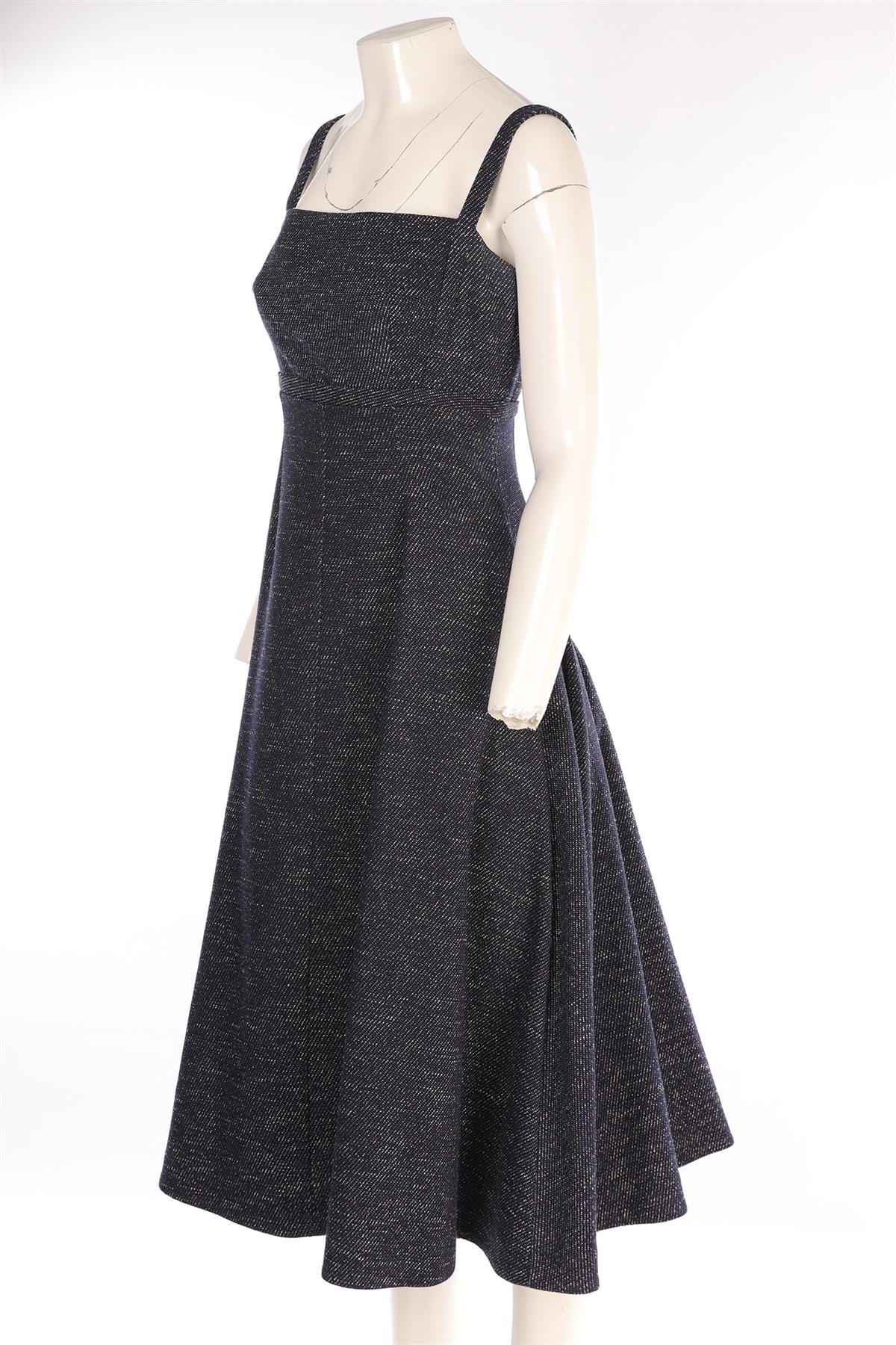 EMILIA WICKSTEAD NAVY COTTON MAXI DRESS UK 10 - Image 3