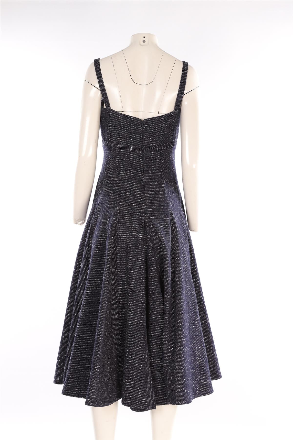 EMILIA WICKSTEAD NAVY COTTON MAXI DRESS UK 10 - Image 4