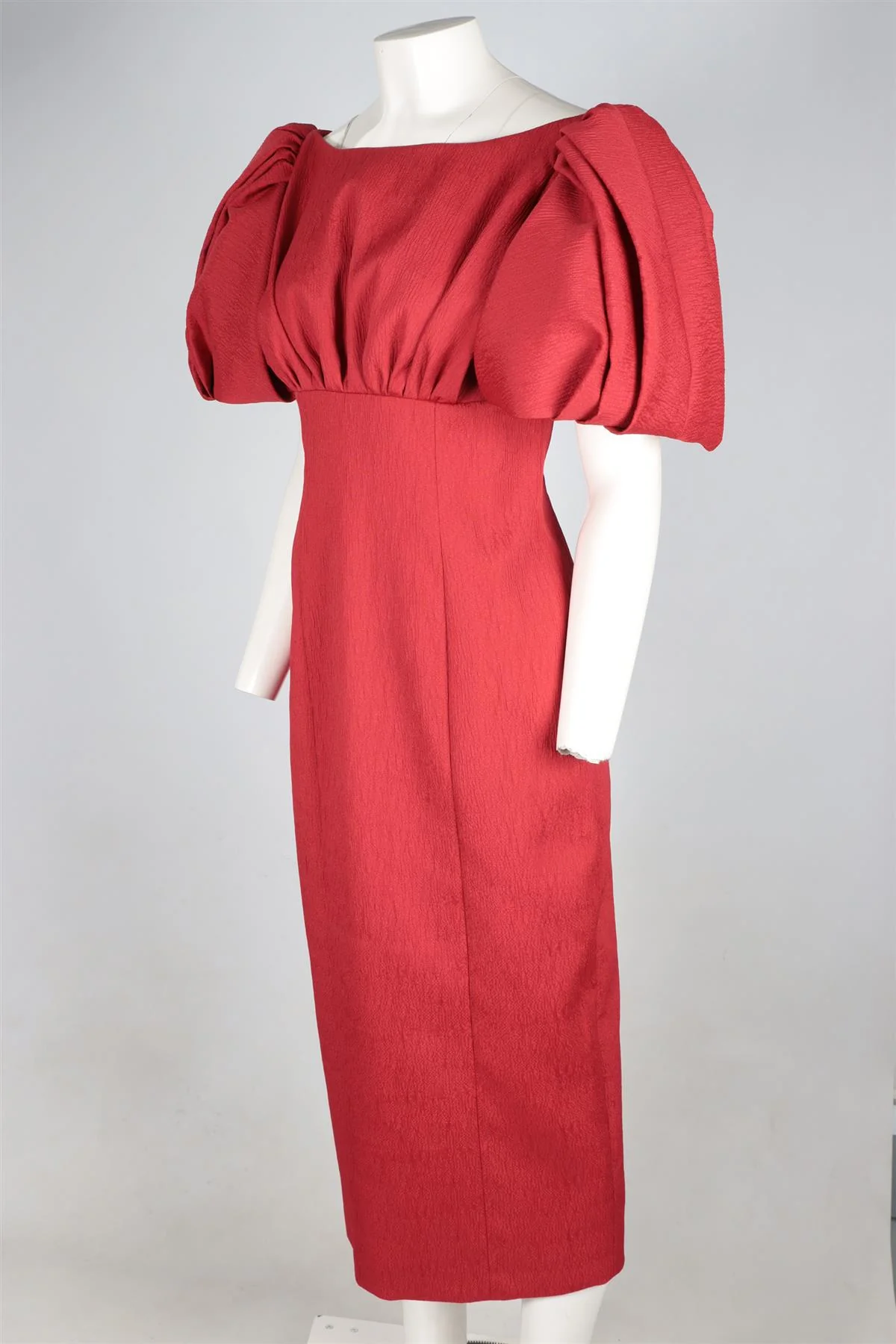 EMILIA WICKSTEAD RED SATIN MIDI DRESS UK 12 - Image 3