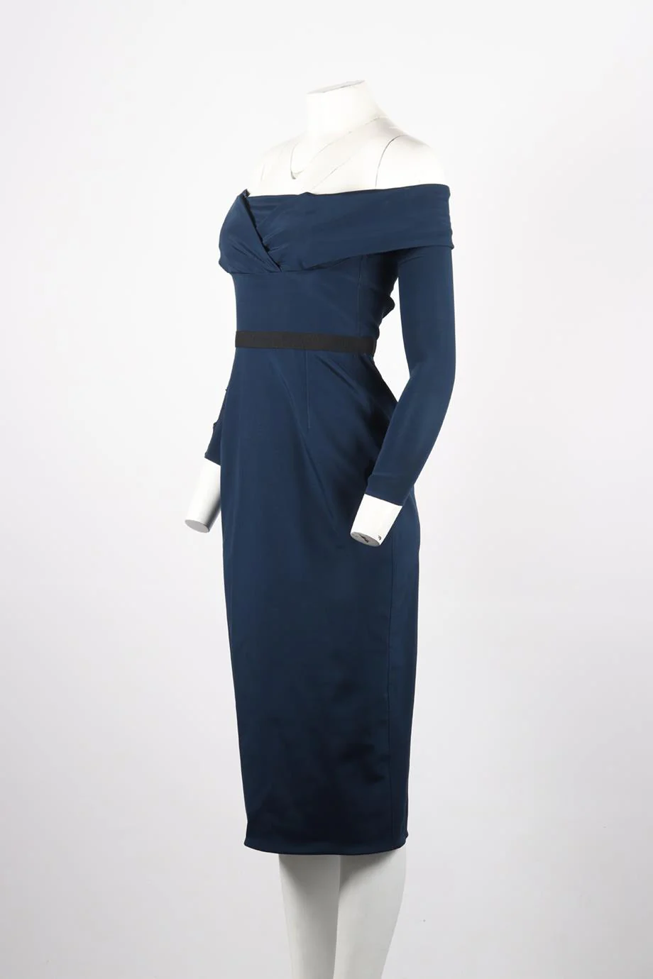 EMILIO DE LA MORENA OFF THE SHOULDER SILK BLEND MIDI DRESS UK 10 - Image 3