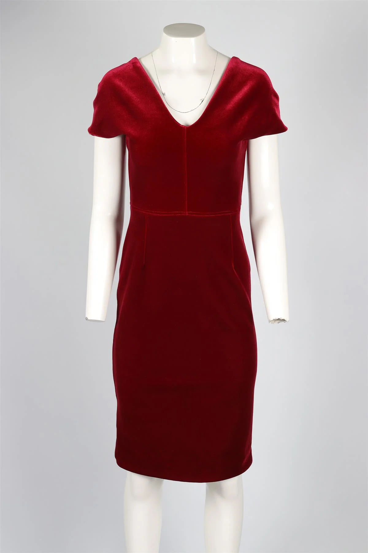 EMILIO DE LA MORENA RED VELVET MINI DRESS UK 8 - Image 2