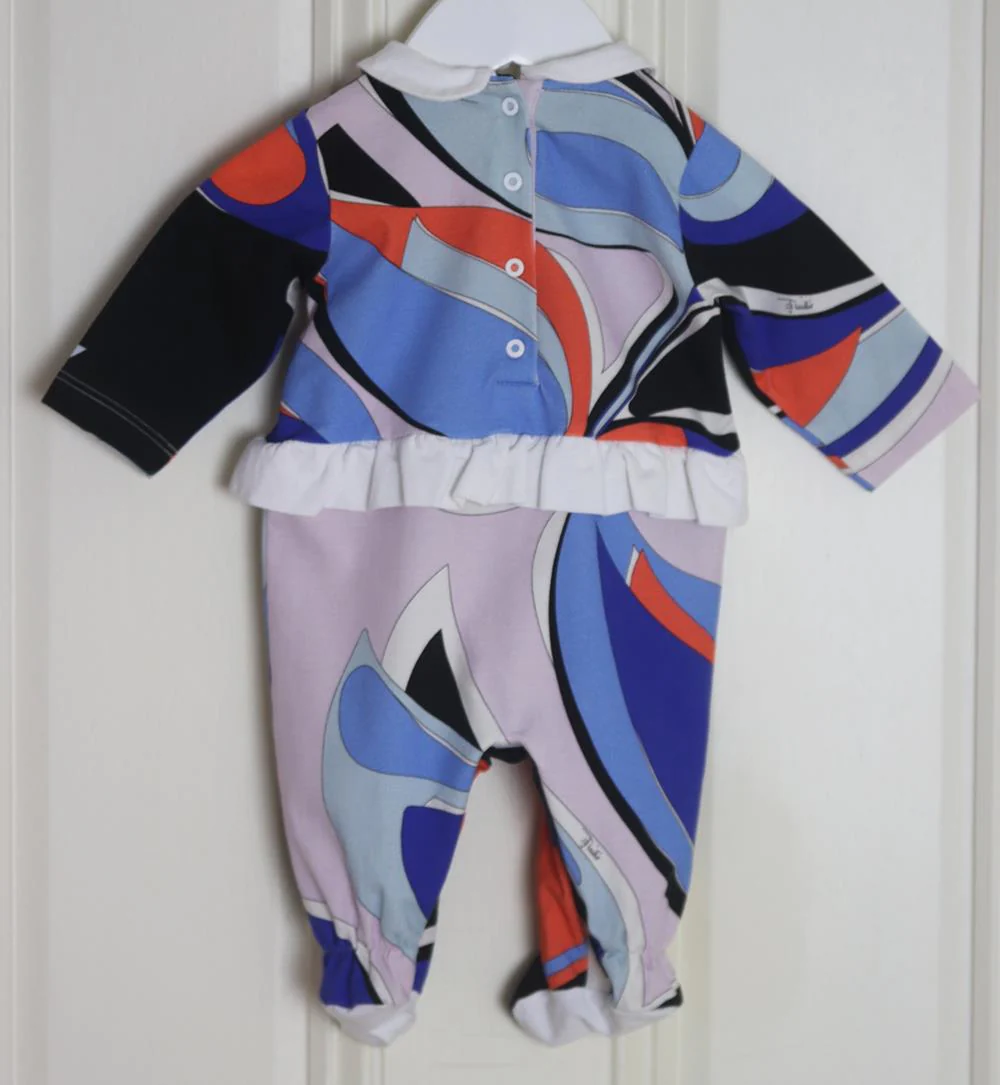 EMILIO PUCCI BABY GIRLS COTTON JERSEY BABYGROW 3 MONTHS - Image 3