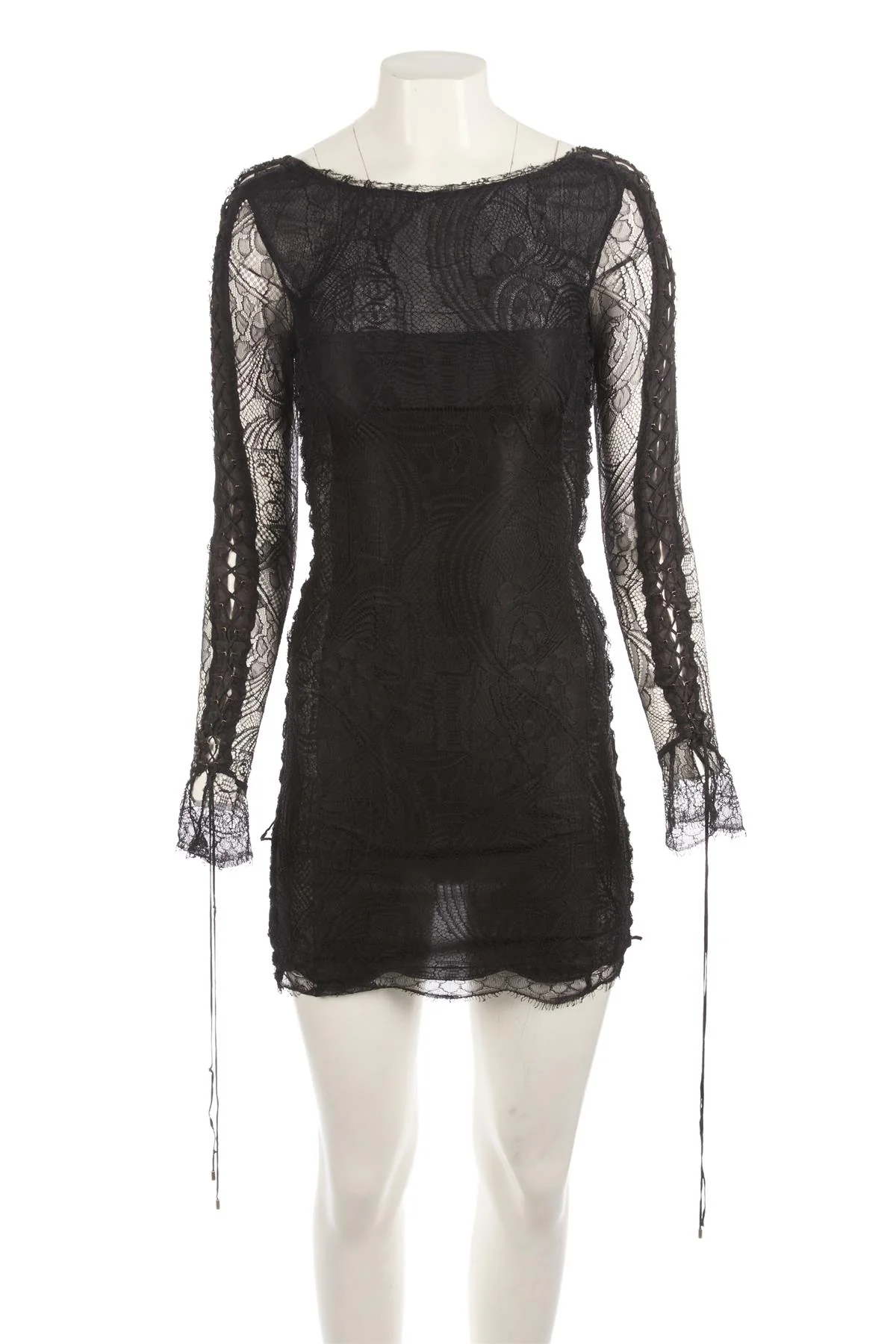 EMILIO PUCCI BLACK LACE MINI DRESS UK 8 - Image 2