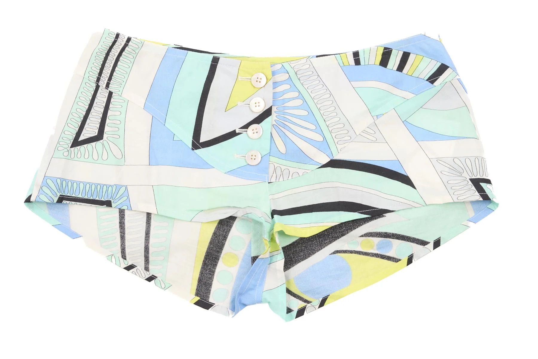 EMILIO PUCCI BLUE VINTAGE COTTON SHORTS IT 38 UK 6 - Image 2
