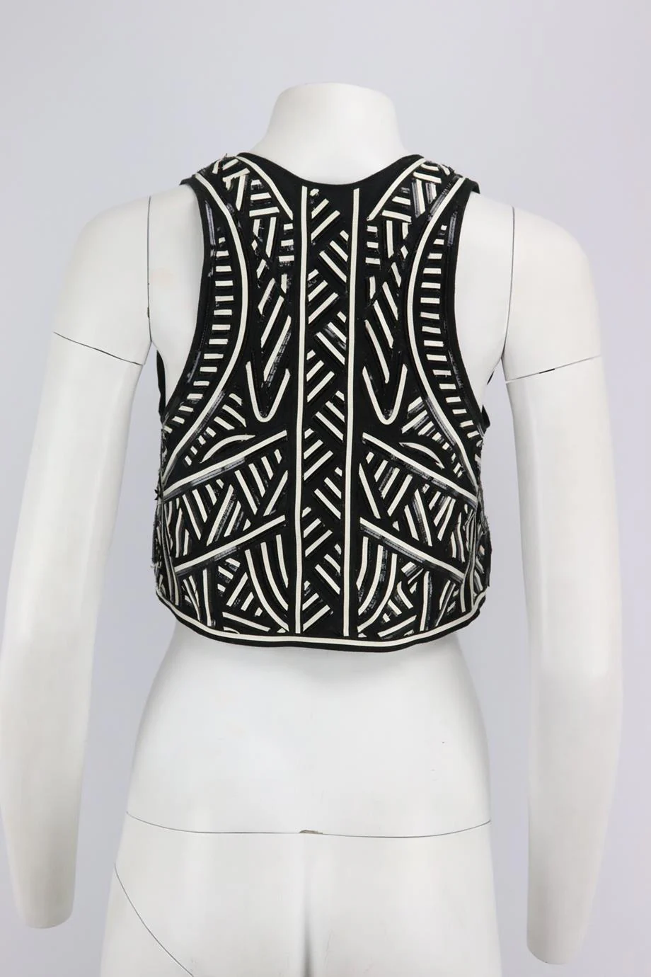 EMILIO PUCCI CROPPED PATENT LEATHER AND SILK BLEND TOP IT 40 UK 8 - Image 4