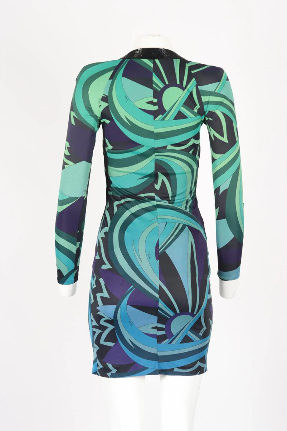 EMILIO PUCCI EMBELLISHED PRINTED STRETCH JERSEY DRESS IT 38 UK 6 - Image 4