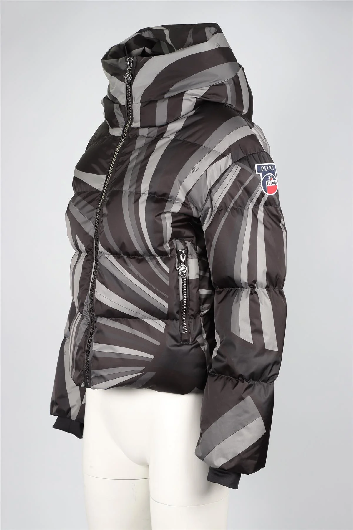 EMILIO PUCCI + FUSALP GREY PADDED DOWN JACKET FR 38 UK 10 - Image 3
