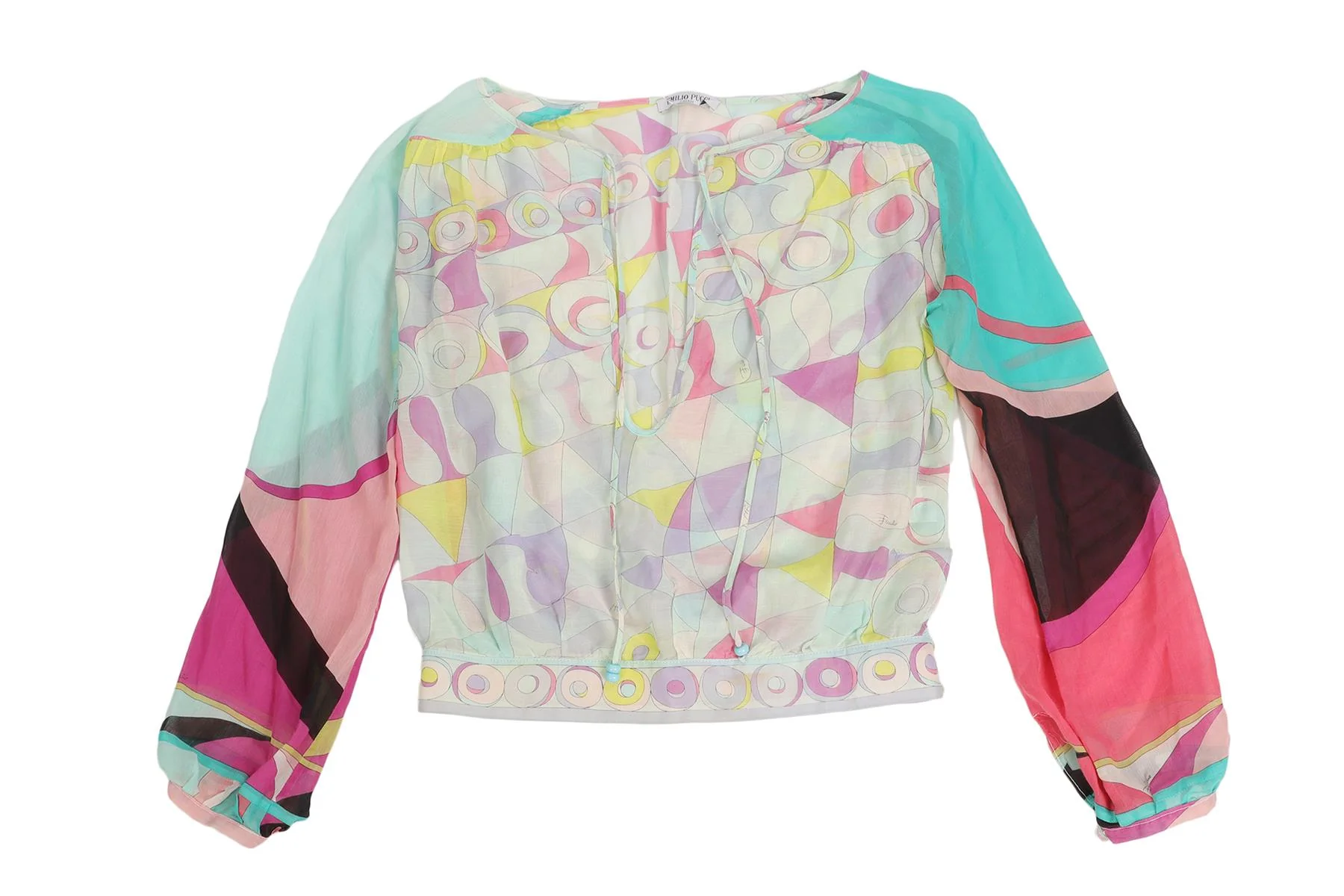 EMILIO PUCCI MULTI VINTAGE COTTON TOP IT 38 UK 6 - Image 2