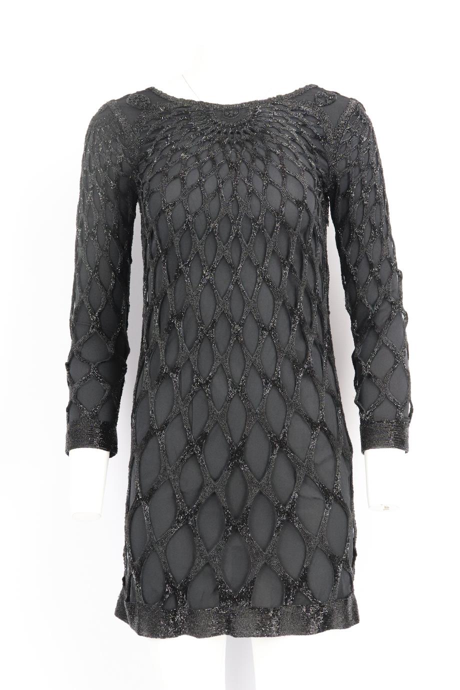 EMILIO PUCCI OPEN BACK BEAD EMBELLISHED SILK MINI DRESS IT 40 UK 8 - Image 2