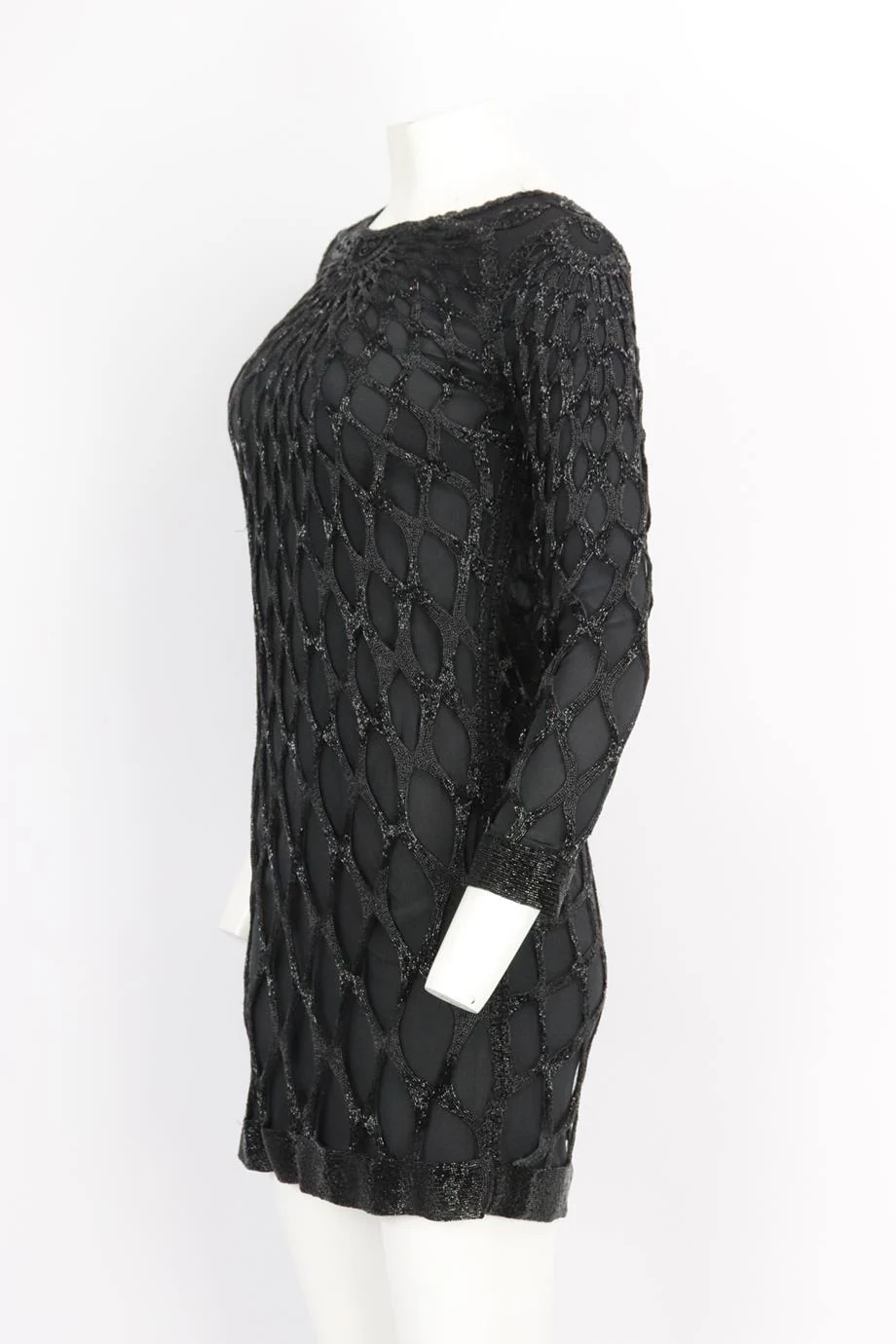 EMILIO PUCCI OPEN BACK BEAD EMBELLISHED SILK MINI DRESS IT 40 UK 8 - Image 3