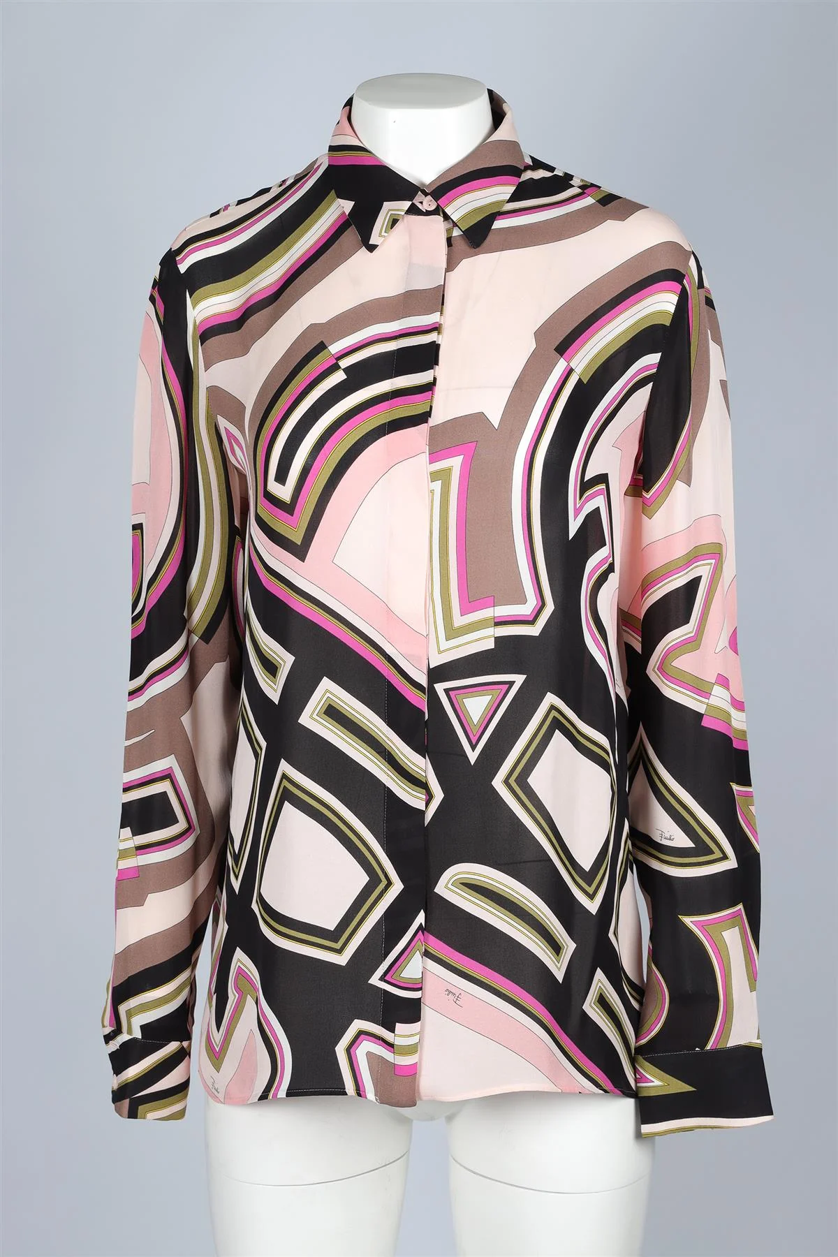 EMILIO PUCCI PINK SILK SHIRT IT 42 UK 10 - Image 2