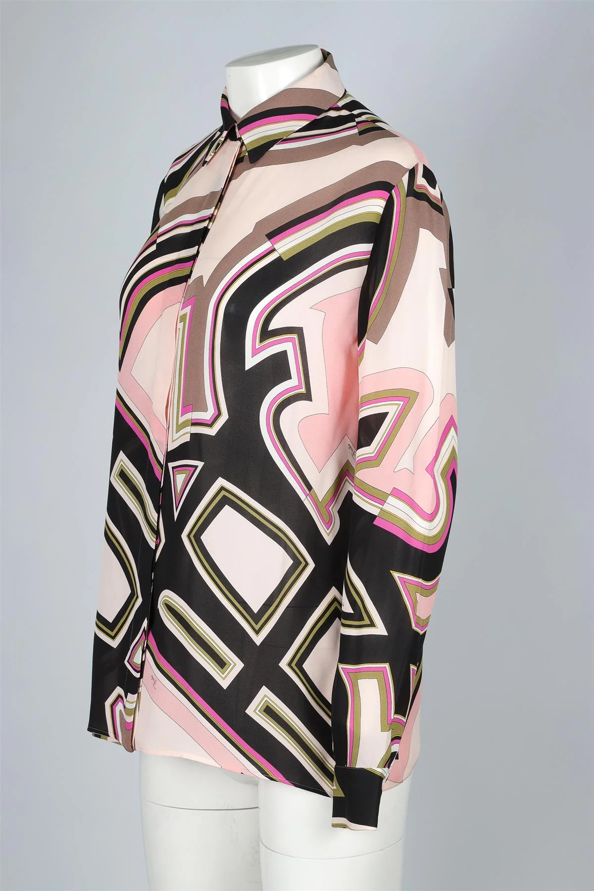 EMILIO PUCCI PINK SILK SHIRT IT 42 UK 10 - Image 3