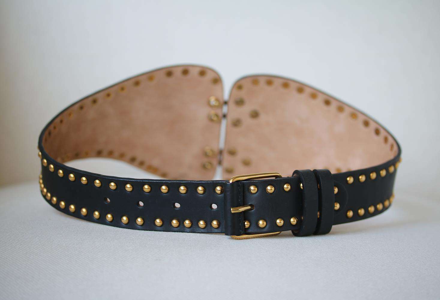 EMILIO PUCCI STUDDED LEATHER WAIST BELT SMALL - Image 3