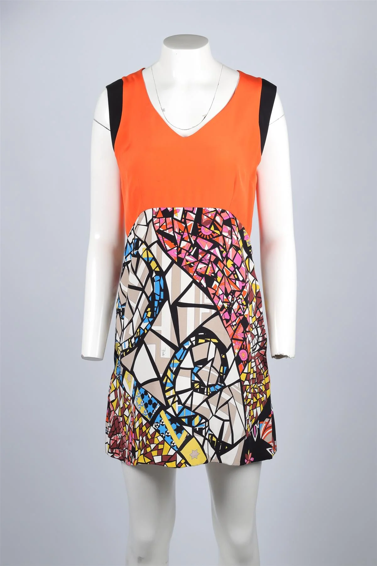 EMILLO PUCCI ORANGE SILK MINI DRESS MEDIUM - Image 2