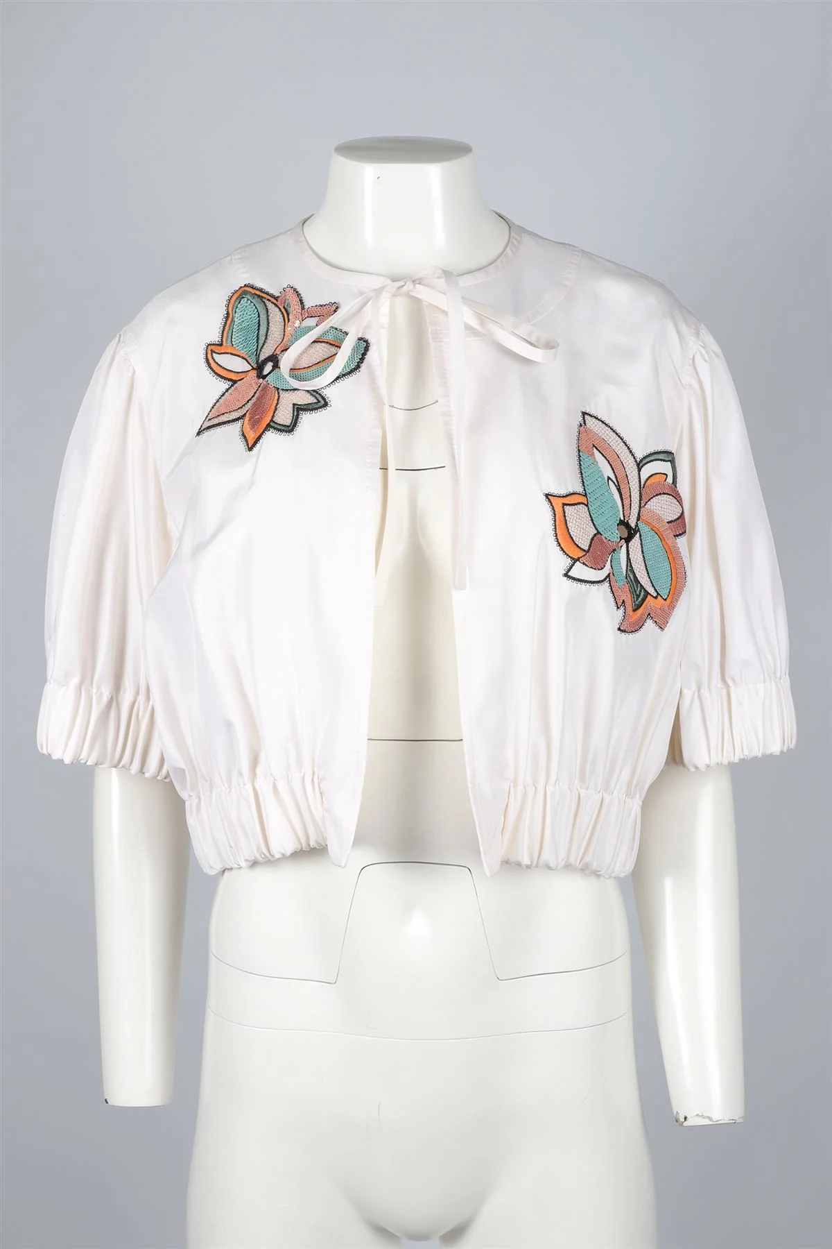 EMILO PUCCI IVORY SEQUIN AND SILK JACKET IT 42 UK 10 - Image 2
