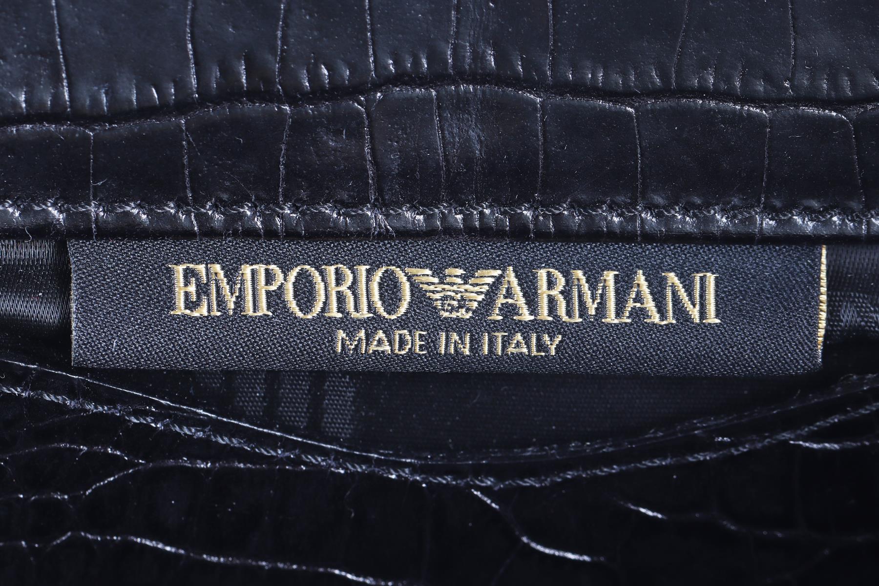 EMPORIO ARMANI BLACK LEATHER CLUTCH - Image 10