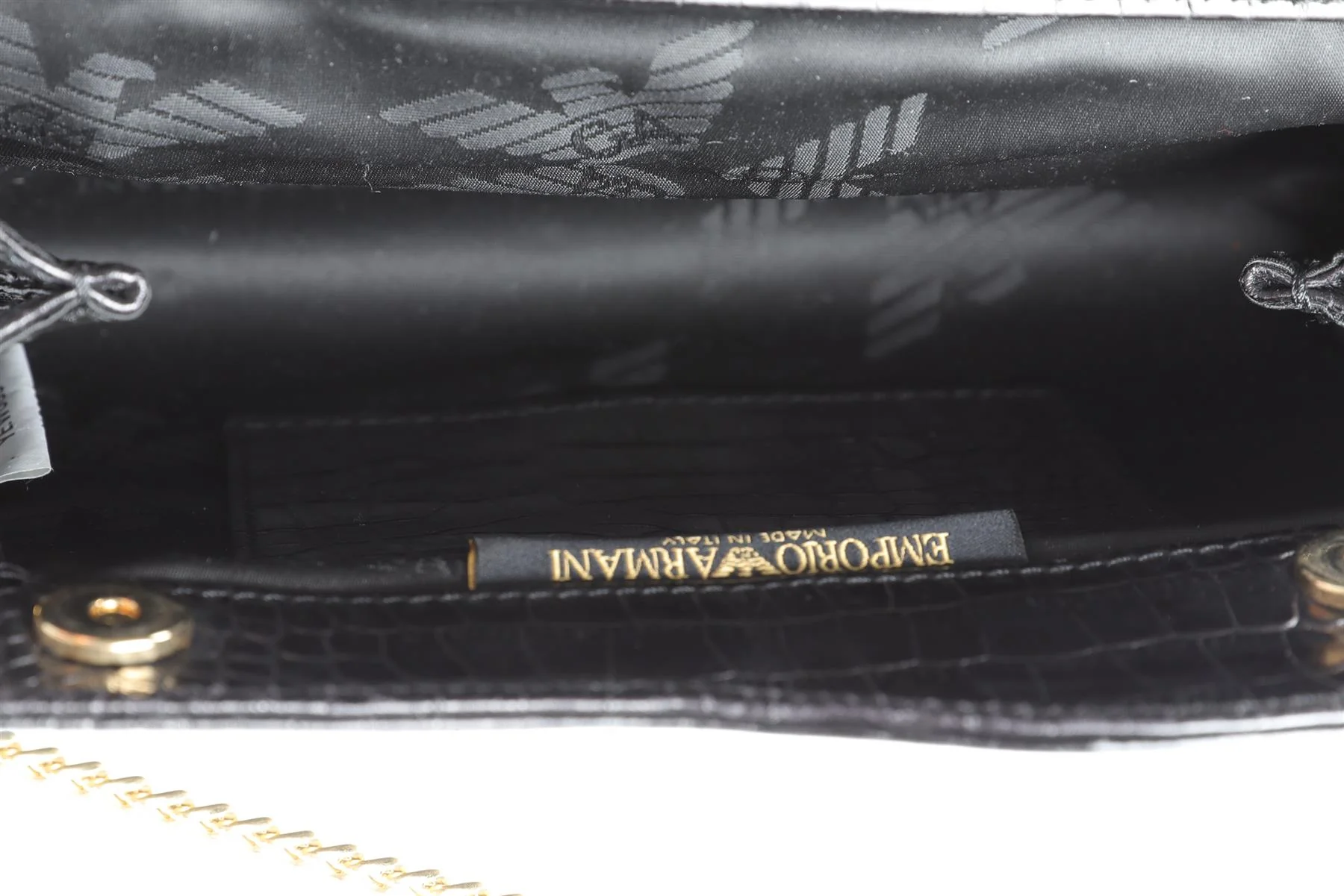EMPORIO ARMANI BLACK LEATHER CLUTCH - Image 11