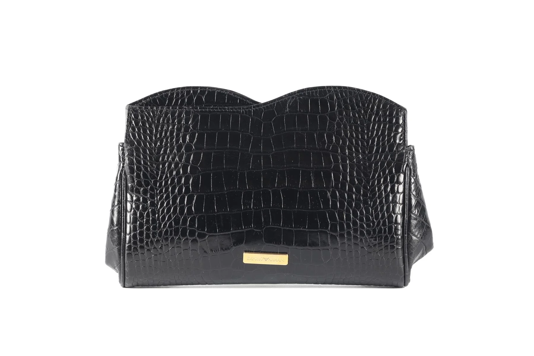 EMPORIO ARMANI BLACK LEATHER CLUTCH - Image 6