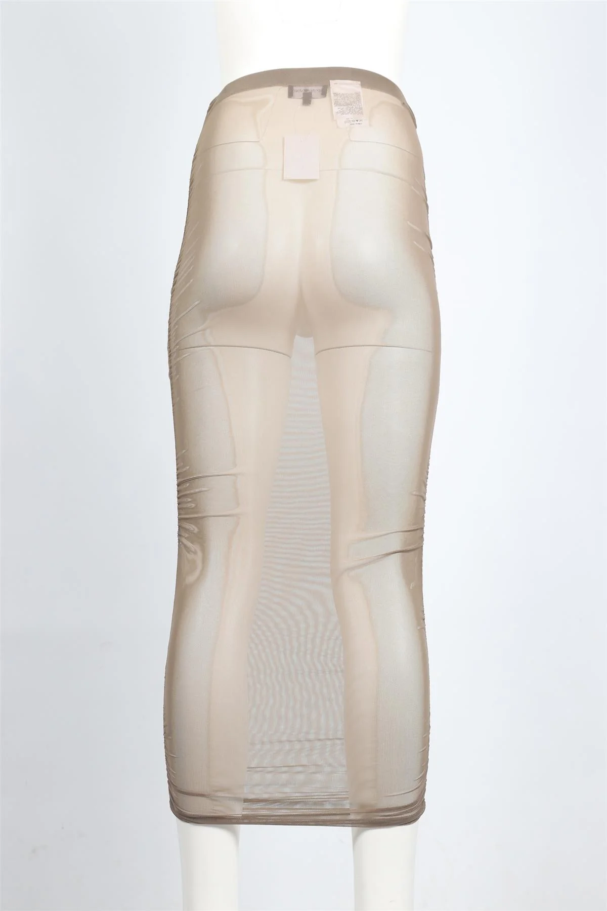 EMPORIO ARMANI NUDE CHIFFON MIDI SKIRT IT 40 UK 8 - Image 4
