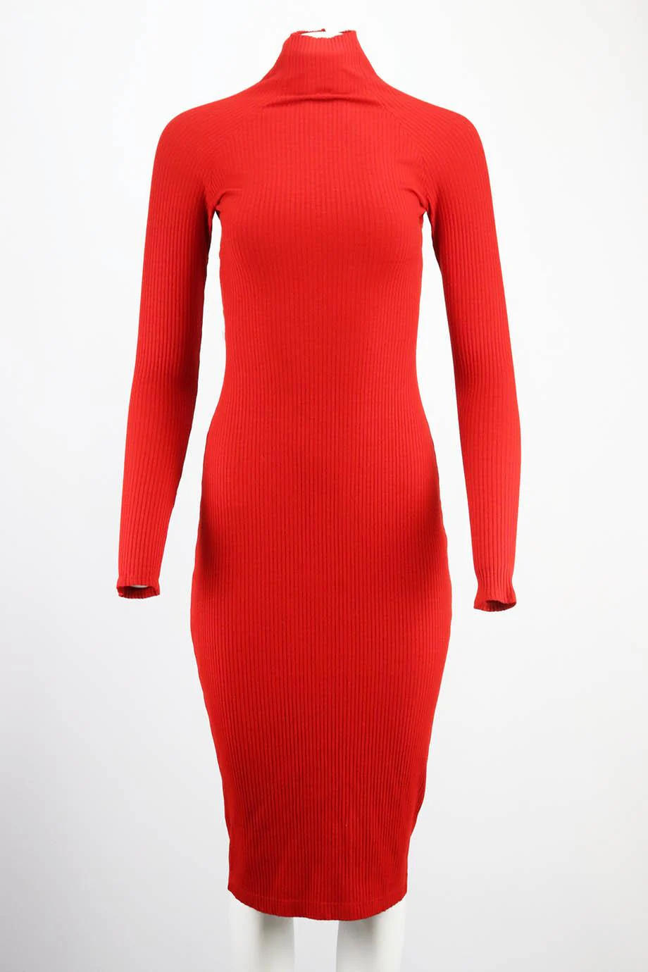 ENZA COSTA CUTOUT RIBBED KNIT MIDI DRESS SMALL - Image 2