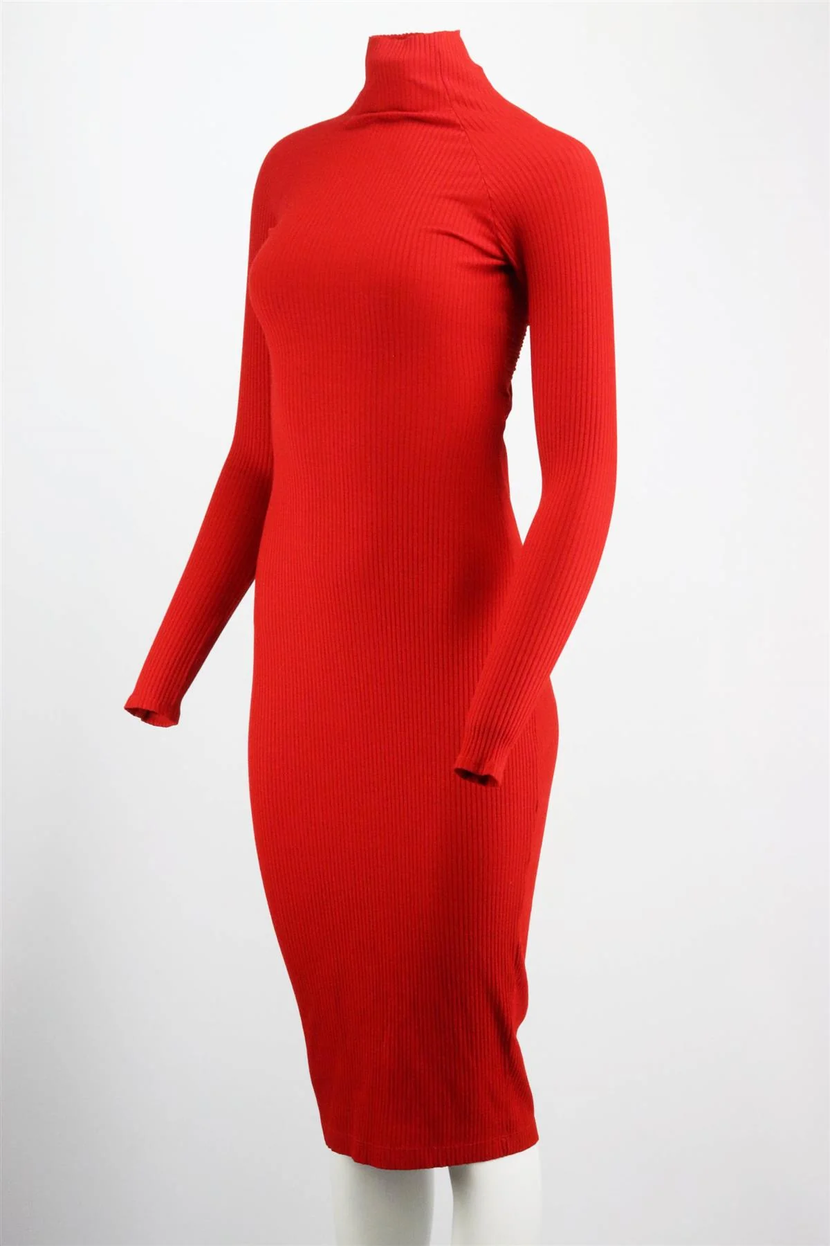 ENZA COSTA CUTOUT RIBBED KNIT MIDI DRESS SMALL - Image 3