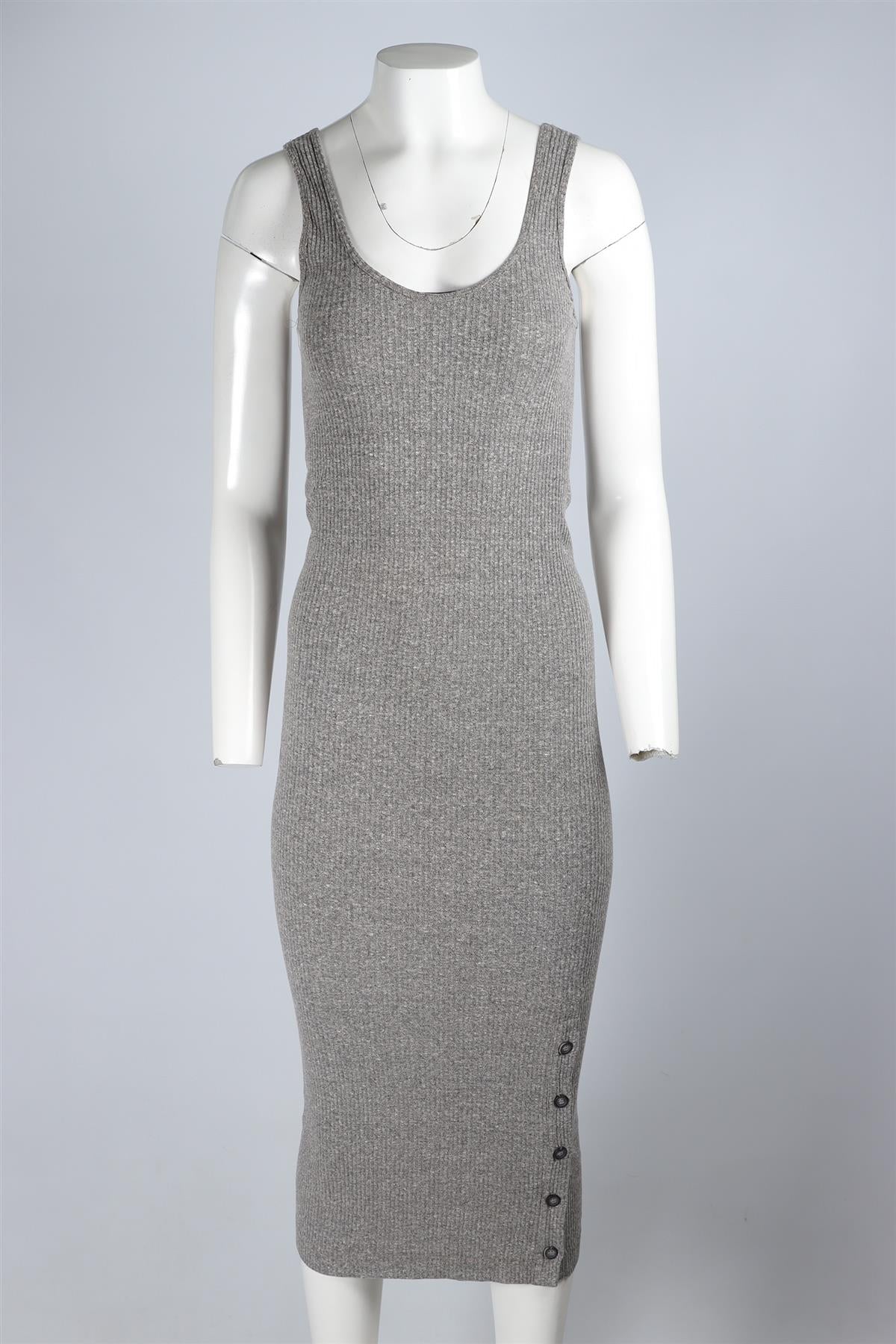 ENZA COSTA GREY KNIT MAXI DRESS MEDIUM - Image 2