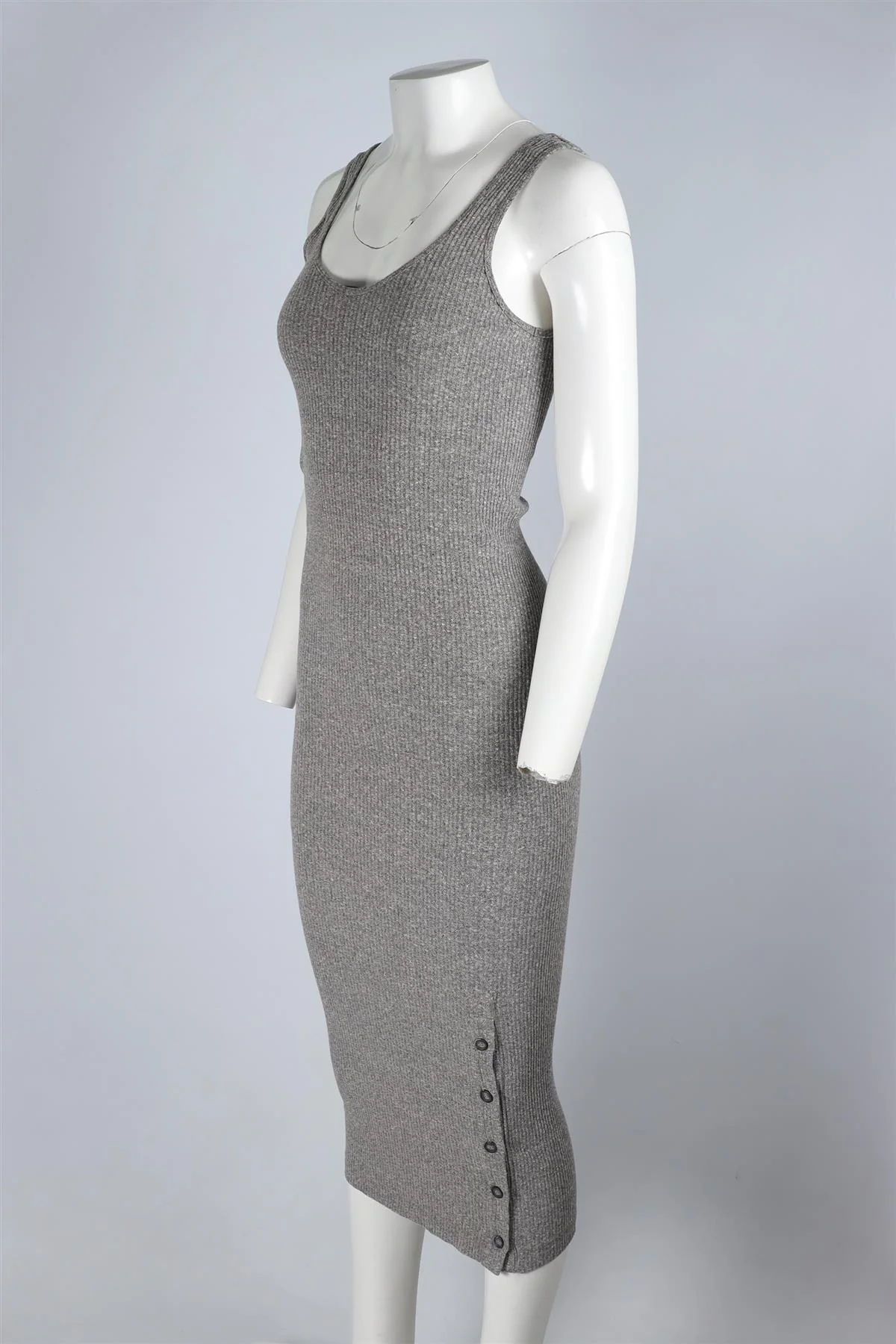 ENZA COSTA GREY KNIT MAXI DRESS MEDIUM - Image 3