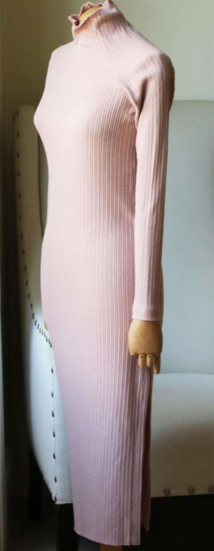 ENZA COSTA RIBBED KNIT MIDI DRESS MEDIUM - Image 2
