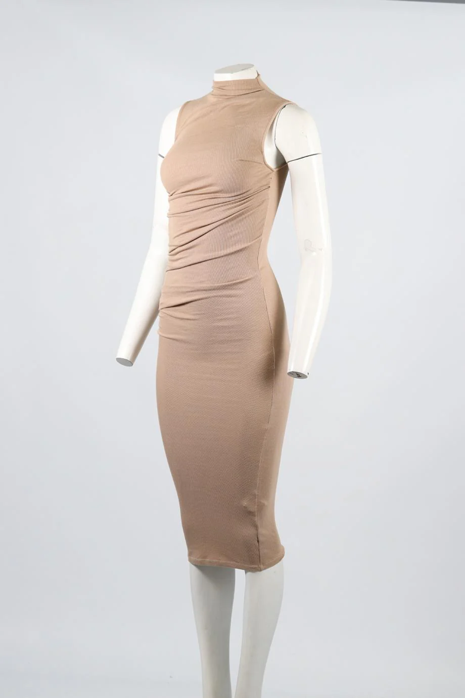 ENZA COSTA RIBBED SILK BLEND MIDI DRESS XSMALL - Image 3