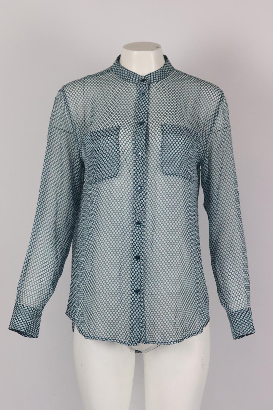 EQUIPMENT POLKA DOT SILK GEORGETTE BLOUSE MEDIUM - Image 2