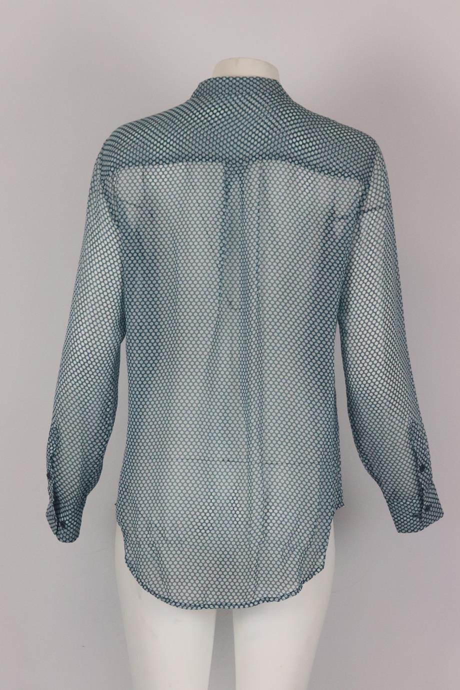 EQUIPMENT POLKA DOT SILK GEORGETTE BLOUSE MEDIUM - Image 4