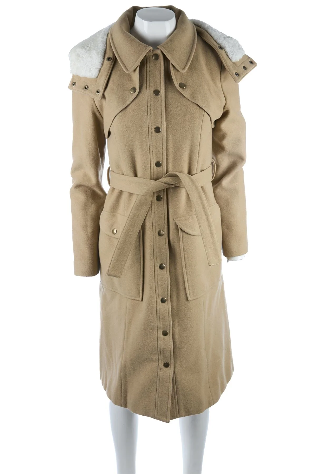 ERDEM BEIGE WOOL COAT UK 10 - Image 2
