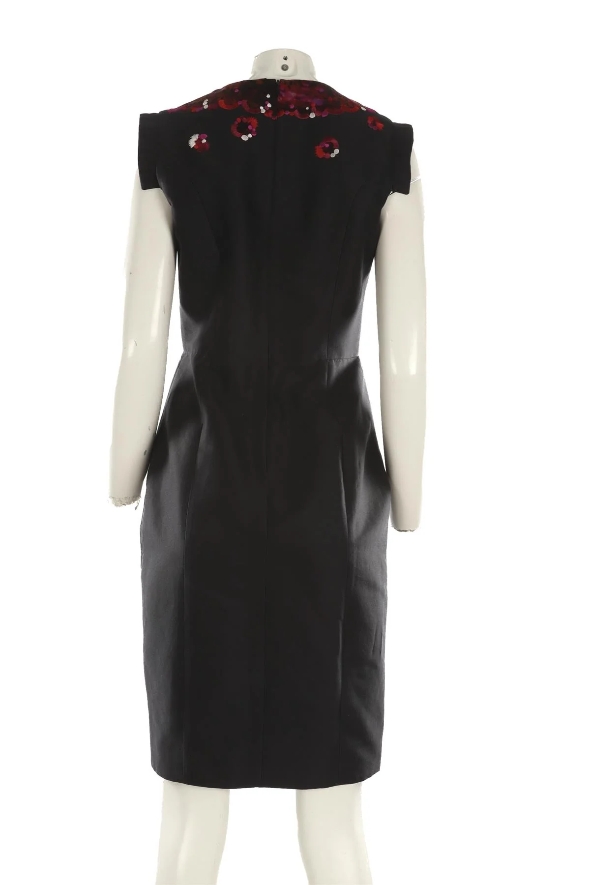 ERDEM BLACK COTTON MIDI DRESS UK 12 - Image 4
