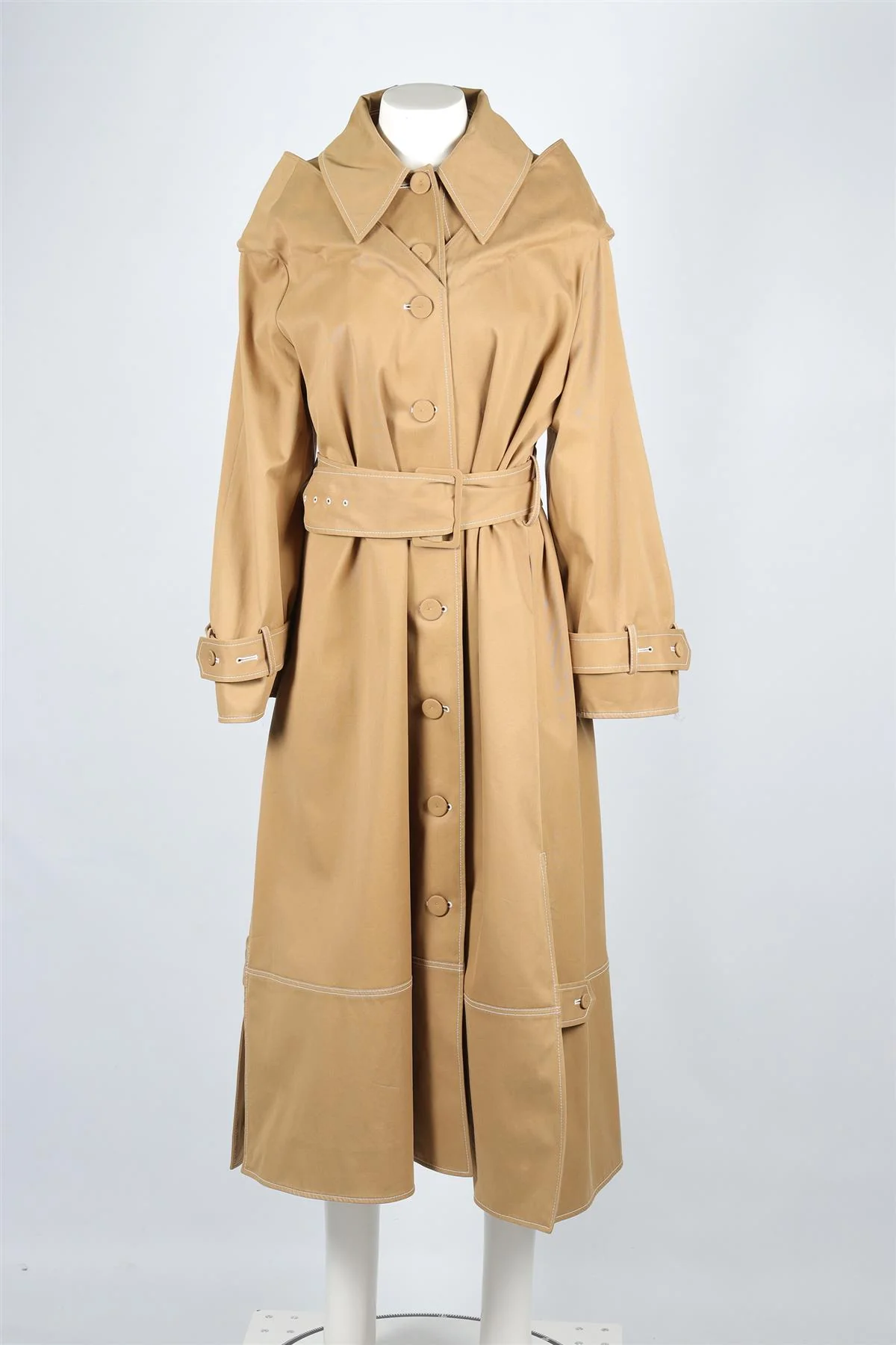 ERDEM CAMEL COTTON TRENCH COAT UK 14 - Image 2